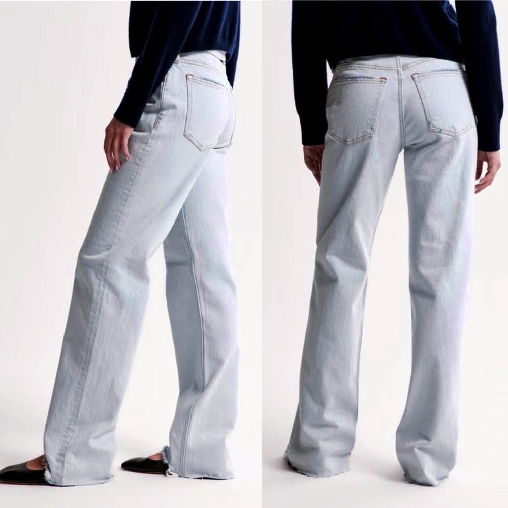 ABERCROMBIE The Baggy Low Rise Jean in Light Blue 28/6R - Picture 2 of 12